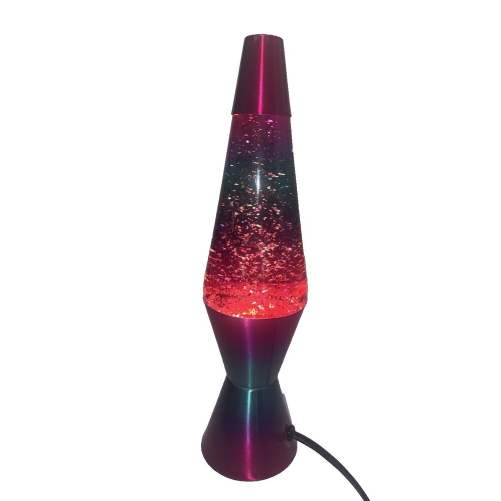 Genuine Lava Glitter Lamp 14.5" Berry Multi Color Rainbow Purple Pink Red
